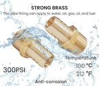 2pcs Brass Hose Barb Fitting, 3/4" Barb x 3/4" NPT Male, Adapter – Correct Thread for 1" OD, Brass Barbed Air Hose Repair Connector