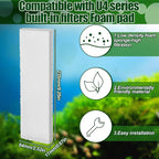 Pangda 12 Pcs Carbon Filter Foam Pads and Foam Filters Compatible with U4 Range of Internal Underwater Sponge Aquarium Underwater Filter Accessories for Internal Replacement Aquarium Fish Tank