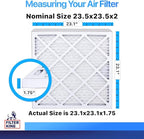 Filter King 23.5x23.5x2 Air Filter | 12-PACK | MERV 8 HVAC Pleated A/C Furnace Filters | MADE IN USA | Actual Size: 23.5 x 23.5 x .75"