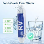 RV Water Filter - Inline Water Filter with 2 Hose Protector and 90 Degree Hose Elbow - NSF & ANSI 42 Certified - Camping Essentials for Reducing Odors, Bad Taste, Chlorine and Rust (3 Pack)