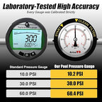 60PSI Pool Filter Pressure Gauge, 2 inches Dial, 1/4" NPT Back Mount, 304Stainless Steel Case, IP67 Waterproof, Clean Filter Indicator, for Swimming Water Pump Spa Aquarium Pressure Test