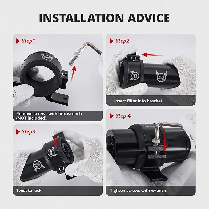 EVIL ENERGY 50mm Fuel Filter Mounting Bracket, Fuel Pump Clamp Holder Black