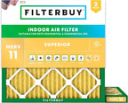 Filterbuy 18x18x1 Air Filter MERV 11 Superior Pet & Allergy Defense (2-Pack), Electrostatic Pleated HVAC AC Furnace Filters Replacement, Made in USA (Actual Size: 17.75 x 17.75 x 0.75)