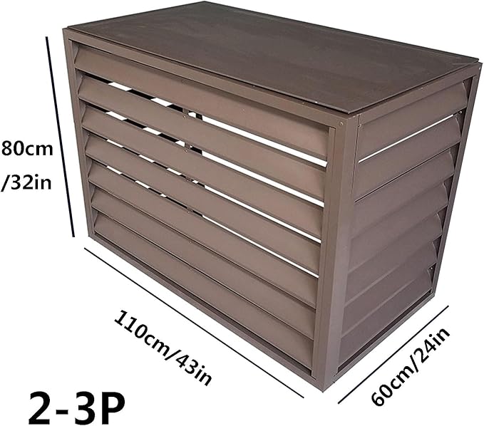 Aluminum Outdoor Condenser Protective Cover, freestanding Enclosure to Cover Garbage Or Ac Units, beautiful and durable appearance, suitable for gardens, balconies, walls, courtyards ( Color : FOUR-BR
