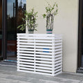Wood Air Conditioner Fence Screen - Hide Outdoor Unit Stylishly with Tall Weatherproof Shutters Central Air Conditioner Covers (White L85Xw35Xh80Cm)