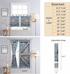 Farmhouse Wood Grain Bedroom Curtains 72 Inch Length, Window Curtains Tab Top, Vintage Country Barn Gate Textured Light Filtering Window Treatments Drapes 52"x72" 2 Panel