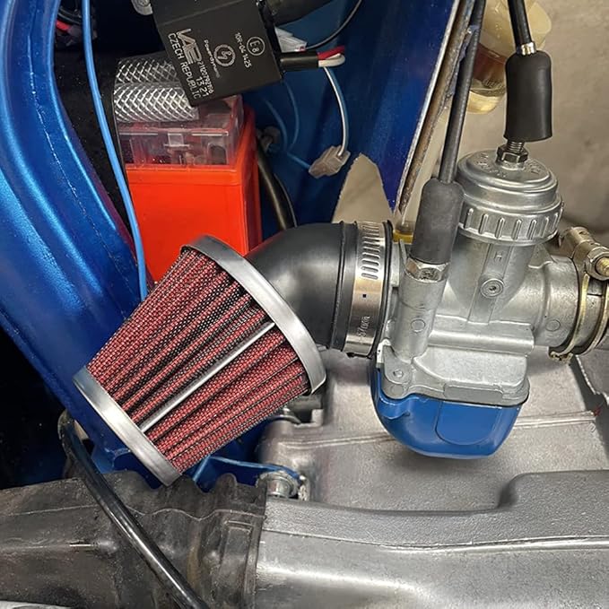 Evermotor Motorcycle Air Filter, 45mm 46mm 47mm Vent Cleaner for 50cc 70cc 90cc 110cc 125cc 150cc Scooter,Quad Bike,GY6