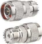 2 Pack N Male to UHF Female SO-239 Connector Adapter N Connector to PL-259 SO239 RF Coaxial Cable Adapter