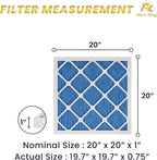 MervKing 20x20x1 Air Filter Actual Size: 19.7" x 19.7" x 0.75" MERV 11 MPR 1000-1200 | MADE IN USA | 12-Pack | Pleated HVAC AC Furnace Replacement