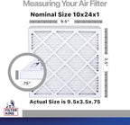 Filter King 10x24x1 Air Filter | 4-PACK | Carbon MERV 8 HVAC Pleated A/C Furnace Filters | MADE IN USA | Actual Size: 9.5 x 23.5 x .75"