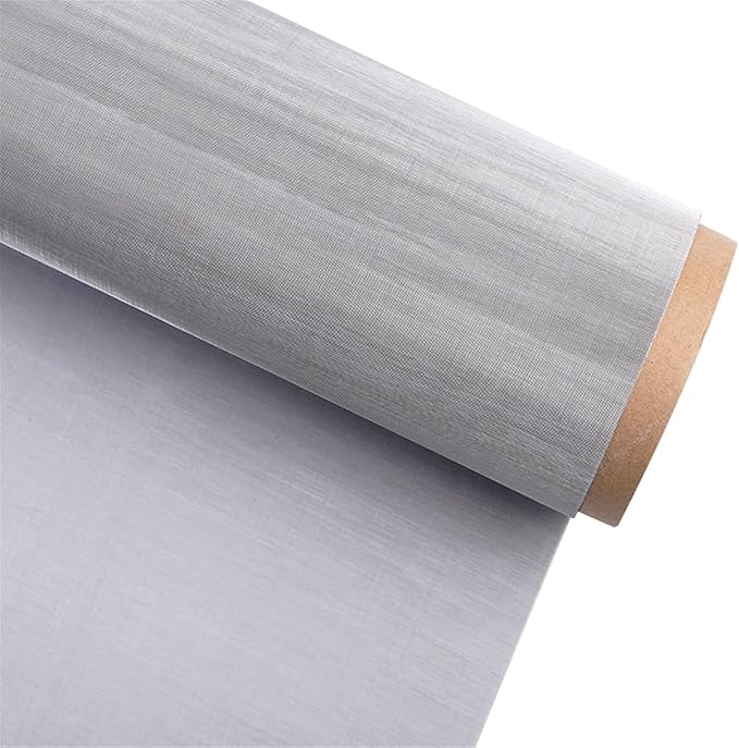 Woven Stainless Steel Wire Mesh, 250 Mesh Durable & Flexible, Fine to Large Mesh, Ideal for Filters, Screens, Rodent & Insect Protection (Silver 0.25x1m)