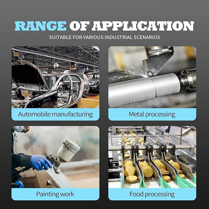 1/2" NPT Industrial Grade 3 Stage Drying System Filter, Coalescing Filter, Desiccant Dryer, Auto Drain, Compatible with Paint Spray, Plasma Cutter (1/2" NPT)
