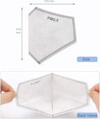 100 PCS New 3D Cutting PM 2.5 Activated Carbon Filter, 5 Layers 3D Pm2.5 Filter Insert Dustproof Air Pollution Replaceable Protective Filter Large Size