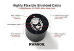 2C 22AWG AMSB Shielded Cable Wire (UL2464) - Highly Flexible Str TC, PVC Ins, OS+TC BRD, PVC JKT for CNC Machine, Stepper Motor, VFD Spindle (Matte Black 50FT)