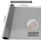 304 Stainless Steel Mesh 150Mesh, 15.7"x47.2"(40x120cm) Metal Mesh Screen, Woven Fine Wire Mesh Easy to Cut for Filter Mesh, Filtration Cloth and DIY Project