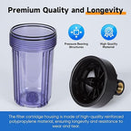 PUREPLUS 2-Stage Whole House Water Filtration System, Reduces Heavy Metals, Chlorine & Odor, 10" x 4.5" Housings, 1" Inlet/Outlet, RFN KDF Carbon & CTO Coconut Shell Filters, Pressure Gauges Included