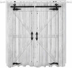Farmhouse Wood Grain Living Room Curtains 84 Inch Length, Window Curtains Tab Top, Vintage Country Barn Gate Grey Light Filtering Window Treatments Drapes 52"x84" 2 Panel