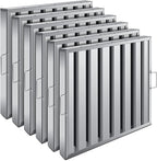 Hood Filters 19.5W x 19.5H Inch 430 Stainless Steel Pack of 6, 7 Grooves Commercial Hood Filters, Commercial Kitchen Range Hood Filter for Grease Rated Commercial Kitchen Exhaust Hoods