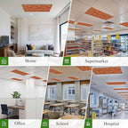 Cowboys Horses 4 Pcs Fluorescent Light Covers 4 x 2 Feet, Desert Ethnic Winds Orange Background Covers for Ceiling Lights Magnetic Light Cloth Filter for Classroom Office Home