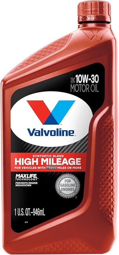 Valvoline High Mileage with MaxLife Technology 10W-30 Synthetic Blend Motor Oil 1 Quart