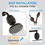 weAQUA Heavy Duty NO BS Shower Filter – 99% Removal for Hard Water, Chlorine, Fluoride, Heavy Metals, Micro-life, Organics and More (Oil Rubbed Bronze)