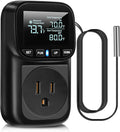 Diymore Digital Temperature Controller Outlet - 1800W Plug-in Thermostat with Heating & Cooling Modes, -104°F to 210°F Range for Greenhouse, Reptile, Incubator & Pool