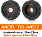 Adjustable Iris Aperture Diaphragm M30 to M37 Iris Aperture Diaphragm Adapter Optical Diaphragm 1.5-26mm Lens Module Adapter Ring PVS-14 PSV14 Optics (M30toM37)