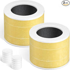 Core Mini Replacement Filter Compatible with LEVOIT Core mini-P Air Purifier, 3-in-1 Pre, H13 True HEPA, Activated Carbon Filtration System,Core Mini-RF,2 Filter & 10 Fragrance Sponge，Yellow