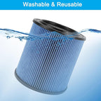 MZY LLC 2 Pack 17907 Cartridge Filter for Craftsman Shop Vacs 5 to 20 Gallon, 3-Layer Pleated 9-17907 Wet/Dry Fine Dust Filter
