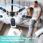 15 Pack Ceiling Fan Filters for Blades, Air Filters with Activated Charcoal, Easy-Stick Universal Fit, Ceiling Fan Air Purifiers for Common Household Contaminants，Unscented