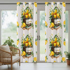 Lemon Outdoor Curtains for Patio Lemons Baskets Summer Tropical Plant Wood Waterproof Outside Curtains with Grommet Top Weatherproof Curtain for Cabana Pergola Gazebo, 2 Pack, 54" W x 108" L