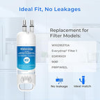 Waterdrop EDR1RXD1 Replacement for Filter 1, W10295370A, EDR1RXD1B, P8RFWB2L, P4RFWB, WD-F38, 46-9081, 46-9930 Refrigerator Water Filter, 4 Pack