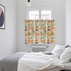 2 Panel Kitchen Cafe Curtains, Desert Camels Sunlight Filtering Nature Air Through, Home Decor Window Covering Tier Curtains for Living Room 104W x 63L inch Vintage Sand Animals Aloe Vera Leaves Beige