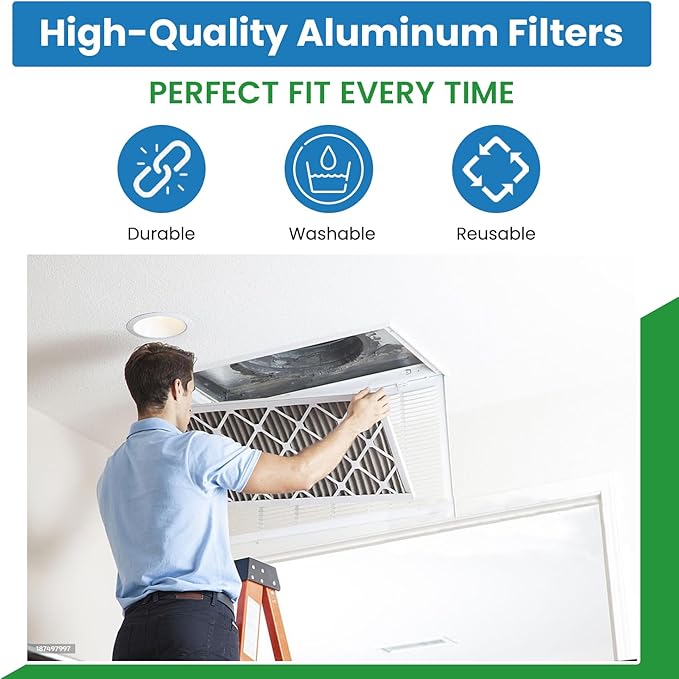 Filter Everything Replacement Aluminum Filter Compatible With nVent, Pentair, Hoffman, McLean S10063, s10063sp, S-1006-3, s-1006-3- 8-1/2 x 16-3/4 x 3/8-1-Pack