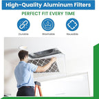 Filter Everything Washable Aluminum Air Filter – 24 x 24 x 1 7/8 – Permanent, Reusable HVAC Intake Filter – Heavy-Duty Expanded Aluminum Mesh – Pre-Filter for HEPA or Pleated Filters