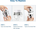 NearMoon 15 - Stage Replacement Cartridge Universal High Output Shower Filter with VC, Reduce Hard Water, Heavy Metal Impurity, Improve Skin & Hair, Fit Any Similar Filter (2 pack)
