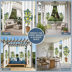 Lemons Outdoor Curtains for Patio Summer Fruit Lemon Tree Waterproof Outside Curtains with Grommet Top Weatherproof Curtain for Cabana Pergola Gazebo, 1 Panel, 54" W x 84" L