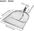 Leaking Soil Shovel Filter Stainless Steel Sieve 4mm/6mm/8mm/12mm Mesh Sifting Shovel for Sifting Corn Kernels Gardening Farm Chicken Coop and Goat Stall Multipurpose Dustpan (Sliver-6MM)
