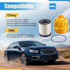 iFJF TP1015 Fuel Filter and 134001 Housing Cap Replacement for Duramax 6.6L 2017-2024 Chevy Silverado/GMC Sierra 2500HD 3500HD L5P Diesel Engine (Gold Cap)
