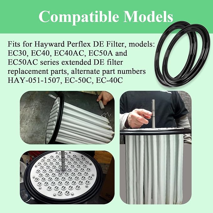 2 Pcs Diaphragm Gasket, Fits Hayward Perflex DECX5000G,EC40AC,EC50,EC50C,EC50A,EC50AC Series Extended DE Filter,W/ECX1014A Bump Shaft Kit ECX1011 ECX9611246 ECX1014,Part NO. HAY-051-1507,EC-50C,EC-40C
