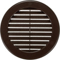 Vent Systems 4" Inch (Opening Dimensions) - Pack of 100 - Brown Soffit Vent Cover - Plastic Round Air Vent Grille - Built-in Mesh Screen - HVAC Register Louver for Bathroom, Home, Kitchen