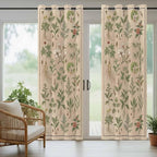 Vintage Outdoor Curtains for Patio Grass Herbal Botanical Garden Plants Waterproof Outside Curtains with Grommet Top Weatherproof Curtain for Cabana Pergola Gazebo, 2 Pack, 54" W x 84" L