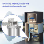 Amwater NSF/ANSI 42 Certification Big+ Stainless Steel Filter Housing for 10”Length,4.5"OD Filter Cartridge(10" C Housing-1.5NPT)