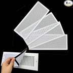 White Floor Register Vent Screen Cover 4"x12" Magnetic, Perfect for Wall/Ceiling/Floor Air Vent Filters (4-Packs)