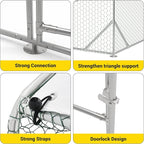 9.8X13.1x6.6FT, Large Walk in Chicken Run Pen Cage, Metal Coop Clearance with Double Door, Chicken Runs for Yard with Cover, Outdoor Cages for Chickens and Range Poultry, Large Chicken Coops