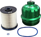 iFJF TP1015 Fuel Filter and 134001 Housing Cap Replacement for Duramax 6.6L 2017-2020 Chevy Silverado/GMC Sierra 2500HD 3500HD L5P Diesel Engine (Green)