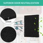 Lubise 8 Pcs 0.5in Charcoal Filters Compatible with Van Ness Cat Litter Box, 4.5 x 6.5Inch Replacement Activated Carbon Premium Odor Filters for Pureness F6 Zeloite Air Filter, Black