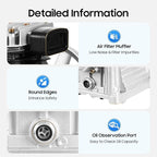 Air Compressor Pump Head, Twin Cylinder Air Compressor Head with 3Hp Powerful Function Exhaust Valve Design and Good Heat Dissipation Air Filter Muffler Industrial Compressor Pump Motor for Electronic