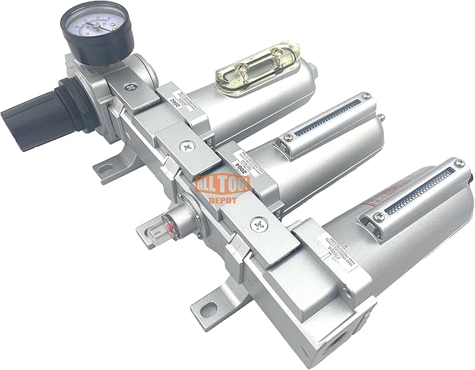 1/2" NPT HEAVY DUTY Industrial Grade 4 Stages Filter Coalescing Desiccant Dryer Regulator System For Compressed Air Lines, Metal Bowls, Great For Paint Spray And Plasma Cutter (AUTO DRAIN)