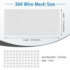 Landhoow 304 Stainless Steel Mesh Screen Wire Mesh Metal Mesh Screen Wire Mesh Screen Prevent Mouse Hornets Rodents Entering for Vent Cage Garden Window Filter (20 Mesh,15.7 Inch x 29.5 Ft)